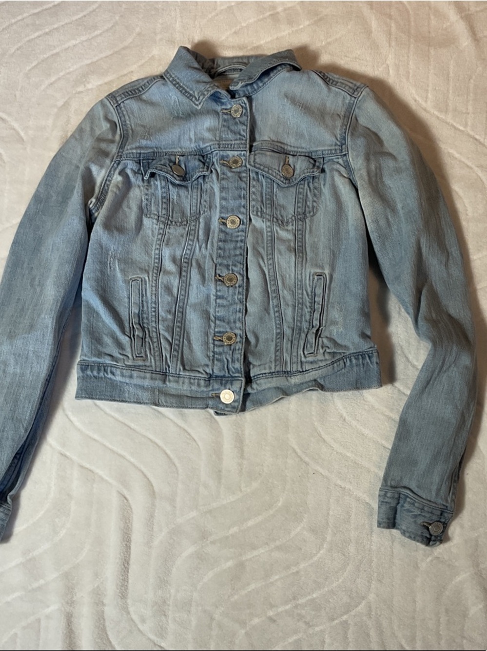 Light Blue distressed Denim Jacket